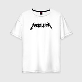 Женская футболка хлопок Oversize с принтом Metallica painted logo в Новосибирске, 100% хлопок | свободный крой, круглый ворот, спущенный рукав, длина до линии бедер
 | Тематика изображения на принте: металлика