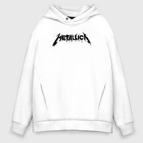 Мужское худи Oversize хлопок с принтом Metallica painted logo в Новосибирске, френч-терри — 70% хлопок, 30% полиэстер. Мягкий теплый начес внутри —100% хлопок | боковые карманы, эластичные манжеты и нижняя кромка, капюшон на магнитной кнопке | металлика