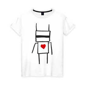 Женская футболка хлопок с принтом Chappie в Новосибирске, 100% хлопок | прямой крой, круглый вырез горловины, длина до линии бедер, слегка спущенное плечо | die antwoord