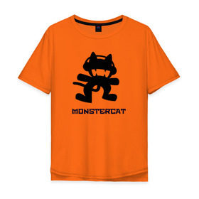 Мужская футболка хлопок Oversize с принтом Monstercat в Новосибирске, 100% хлопок | свободный крой, круглый ворот, “спинка” длиннее передней части | 