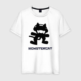 Мужская футболка хлопок с принтом monstercat в Новосибирске, 100% хлопок | прямой крой, круглый вырез горловины, длина до линии бедер, слегка спущенное плечо. | 