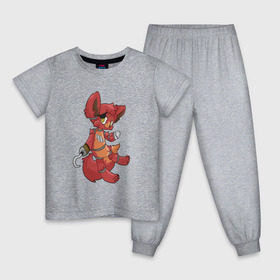 Детская пижама хлопок с принтом Foxy fnaf в Новосибирске, 100% хлопок |  брюки и футболка прямого кроя, без карманов, на брюках мягкая резинка на поясе и по низу штанин
 | Тематика изображения на принте: @