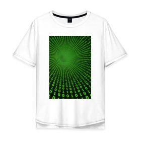 Мужская футболка хлопок Oversize с принтом Цифровая иллюзия в Новосибирске, 100% хлопок | свободный крой, круглый ворот, “спинка” длиннее передней части | обман зрения | оптическая иллюзия | прикол | фокус