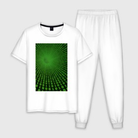 Мужская пижама хлопок с принтом Цифровая иллюзия в Новосибирске, 100% хлопок | брюки и футболка прямого кроя, без карманов, на брюках мягкая резинка на поясе и по низу штанин
 | обман зрения | оптическая иллюзия | прикол | фокус