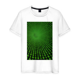 Мужская футболка хлопок с принтом Цифровая иллюзия в Новосибирске, 100% хлопок | прямой крой, круглый вырез горловины, длина до линии бедер, слегка спущенное плечо. | обман зрения | оптическая иллюзия | прикол | фокус