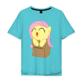 Мужская футболка хлопок Oversize с принтом Cute Fluttershy в Новосибирске, 100% хлопок | свободный крой, круглый ворот, “спинка” длиннее передней части | fluttershy | пони | сваг | флаттершай в пакетике.поняш