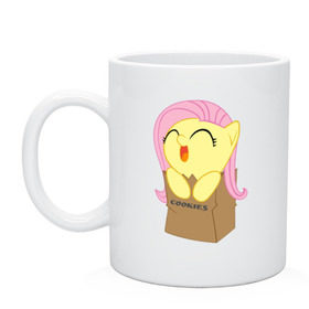 Кружка с принтом Cute Fluttershy в Новосибирске, керамика | объем — 330 мл, диаметр — 80 мм. Принт наносится на бока кружки, можно сделать два разных изображения | fluttershy | пони | сваг | флаттершай в пакетике.поняш