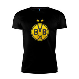 Мужская футболка премиум с принтом Borussia Dortmund в Новосибирске, 92% хлопок, 8% лайкра | приталенный силуэт, круглый вырез ворота, длина до линии бедра, короткий рукав | bvb borussia mr marcoreus dortmund borussiado