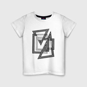 Детская футболка хлопок с принтом Two triangles and two squares в Новосибирске, 100% хлопок | круглый вырез горловины, полуприлегающий силуэт, длина до линии бедер | 