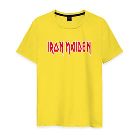 Мужская футболка хлопок с принтом Iron Maiden в Новосибирске, 100% хлопок | прямой крой, круглый вырез горловины, длина до линии бедер, слегка спущенное плечо. | iron maiden