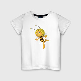 Детская футболка хлопок с принтом Пчелка Майя в Новосибирске, 100% хлопок | круглый вырез горловины, полуприлегающий силуэт, длина до линии бедер | : животные | zoobe | прикол | приложение | сообщения