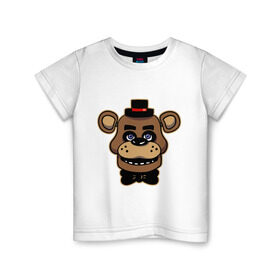 Детская футболка хлопок с принтом Five Nights At Freddy`s в Новосибирске, 100% хлопок | круглый вырез горловины, полуприлегающий силуэт, длина до линии бедер | five nights at freddys | fnaf | freddy | игры | медведь | мишка | фнаф | фредди