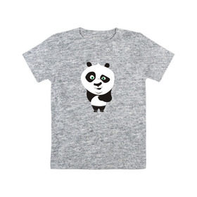 Детская футболка хлопок с принтом Панда в Новосибирске, 100% хлопок | круглый вырез горловины, полуприлегающий силуэт, длина до линии бедер | панда