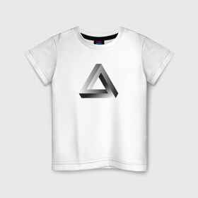Детская футболка хлопок с принтом Треугольник Пенроуза в Новосибирске, 100% хлопок | круглый вырез горловины, полуприлегающий силуэт, длина до линии бедер | иллюзия | оптическая | пенроуз