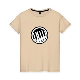 Женская футболка хлопок с принтом Piano в Новосибирске, 100% хлопок | прямой крой, круглый вырез горловины, длина до линии бедер, слегка спущенное плечо | клавиши | музыка | пианино | фортепиано