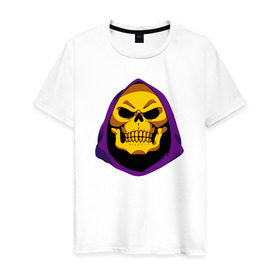 Мужская футболка хлопок с принтом Skeletor в Новосибирске, 100% хлопок | прямой крой, круглый вырез горловины, длина до линии бедер, слегка спущенное плечо. | Тематика изображения на принте: he man | skeletor