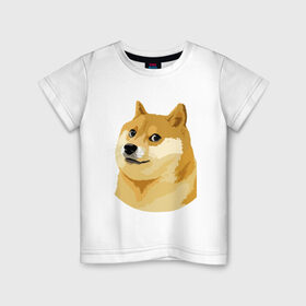 Детская футболка хлопок с принтом Doge в Новосибирске, 100% хлопок | круглый вырез горловины, полуприлегающий силуэт, длина до линии бедер | such wow | вау | доги