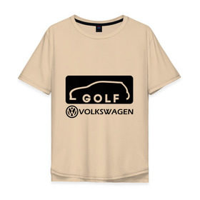 Мужская футболка хлопок Oversize с принтом Фольцваген гольф в Новосибирске, 100% хлопок | свободный крой, круглый ворот, “спинка” длиннее передней части | golf | logo | volkswagen | гольф | логотип | фольцваген