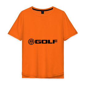 Мужская футболка хлопок Oversize с принтом Volkswagen Golf в Новосибирске, 100% хлопок | свободный крой, круглый ворот, “спинка” длиннее передней части | golf | logo | volkswagen | гольф | логотип | фольцваген