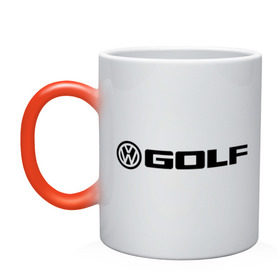 Кружка хамелеон с принтом Volkswagen Golf в Новосибирске, керамика | меняет цвет при нагревании, емкость 330 мл | golf | logo | volkswagen | гольф | логотип | фольцваген