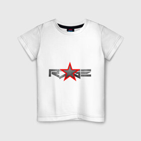 Детская футболка хлопок с принтом R7GE в Новосибирске, 100% хлопок | круглый вырез горловины, полуприлегающий силуэт, длина до линии бедер | @ | r7ge | youtube | звезда | метал