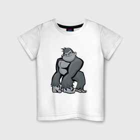 Детская футболка хлопок с принтом I am so cool! в Новосибирске, 100% хлопок | круглый вырез горловины, полуприлегающий силуэт, длина до линии бедер | горилла | прикол