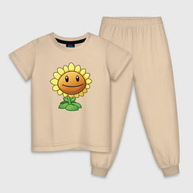 Детская пижама хлопок с принтом Plants Vs Zombies в Новосибирске, 100% хлопок |  брюки и футболка прямого кроя, без карманов, на брюках мягкая резинка на поясе и по низу штанин
 | растения против зомби