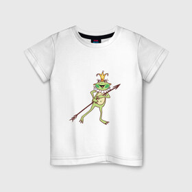 Детская футболка хлопок с принтом Царевна лягушка в Новосибирске, 100% хлопок | круглый вырез горловины, полуприлегающий силуэт, длина до линии бедер | 
