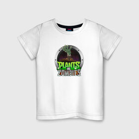 Детская футболка хлопок с принтом Plants vs Zombies в Новосибирске, 100% хлопок | круглый вырез горловины, полуприлегающий силуэт, длина до линии бедер | Тематика изображения на принте: растения против зомби