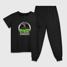 Детская пижама хлопок с принтом Plants vs Zombies в Новосибирске, 100% хлопок |  брюки и футболка прямого кроя, без карманов, на брюках мягкая резинка на поясе и по низу штанин
 | растения против зомби