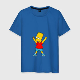 Мужская футболка хлопок с принтом Барт в Новосибирске, 100% хлопок | прямой крой, круглый вырез горловины, длина до линии бедер, слегка спущенное плечо. | bart | simpson