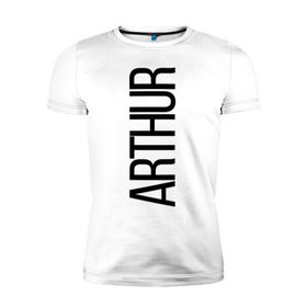 Мужская футболка премиум с принтом Артур в Новосибирске, 92% хлопок, 8% лайкра | приталенный силуэт, круглый вырез ворота, длина до линии бедра, короткий рукав | arthur | bigname | артур