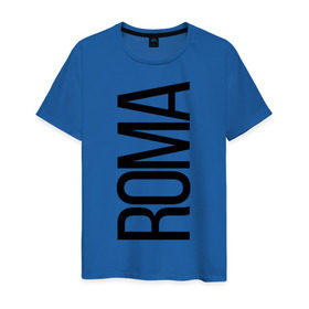 Мужская футболка хлопок с принтом Рома в Новосибирске, 100% хлопок | прямой крой, круглый вырез горловины, длина до линии бедер, слегка спущенное плечо. | bigname | roma | рома | роман | стиль