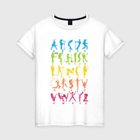 Женская футболка хлопок с принтом Рок алфавит в Новосибирске, 100% хлопок | прямой крой, круглый вырез горловины, длина до линии бедер, слегка спущенное плечо | kiss | madonna | nirvana | ozzy | rock | алфавит | группы | музыка | рок