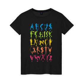 Женская футболка хлопок с принтом Рок алфавит (без расшифровки) в Новосибирске, 100% хлопок | прямой крой, круглый вырез горловины, длина до линии бедер, слегка спущенное плечо | kiss | nirvana | ozzy | rock | алфавит | группы | рок