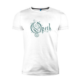 Мужская футболка премиум с принтом Opeth в Новосибирске, 92% хлопок, 8% лайкра | приталенный силуэт, круглый вырез ворота, длина до линии бедра, короткий рукав | gothic | music | opeth | opeth лого группыdoom | дум | музыка