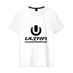 Мужская футболка хлопок с принтом Ultra Music Festival в Новосибирске, 100% хлопок | прямой крой, круглый вырез горловины, длина до линии бедер, слегка спущенное плечо. | Тематика изображения на принте: house | rave | ultra music festival | umf