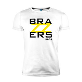 Мужская футболка премиум с принтом Brazzers Bros в Новосибирске, 92% хлопок, 8% лайкра | приталенный силуэт, круглый вырез ворота, длина до линии бедра, короткий рукав | brazzers