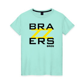 Женская футболка хлопок с принтом Brazzers Bros в Новосибирске, 100% хлопок | прямой крой, круглый вырез горловины, длина до линии бедер, слегка спущенное плечо | brazzers