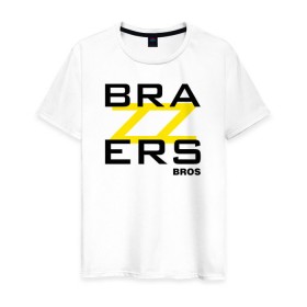 Мужская футболка хлопок с принтом Brazzers Bros в Новосибирске, 100% хлопок | прямой крой, круглый вырез горловины, длина до линии бедер, слегка спущенное плечо. | brazzers