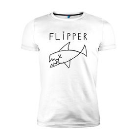 Мужская футболка премиум с принтом Flipper в Новосибирске, 92% хлопок, 8% лайкра | приталенный силуэт, круглый вырез ворота, длина до линии бедра, короткий рукав | flipper | kurt | nirvana | курт кобейн | курта кобейна | нирвана