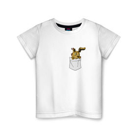 Детская футболка хлопок с принтом Springtrap в кармане FNAF в Новосибирске, 100% хлопок | круглый вырез горловины, полуприлегающий силуэт, длина до линии бедер | Тематика изображения на принте: fnaf | springtrap | карман | фнаф