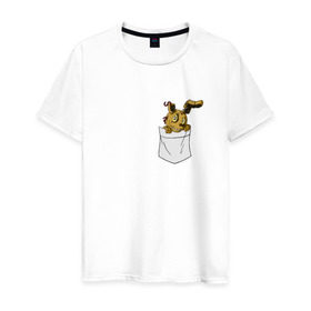 Мужская футболка хлопок с принтом Springtrap в кармане FNAF в Новосибирске, 100% хлопок | прямой крой, круглый вырез горловины, длина до линии бедер, слегка спущенное плечо. | fnaf | springtrap | карман | фнаф