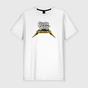 Мужская футболка премиум с принтом Guitar Hero: Metallica в Новосибирске, 92% хлопок, 8% лайкра | приталенный силуэт, круглый вырез ворота, длина до линии бедра, короткий рукав | металлика