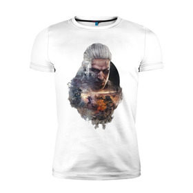 Мужская футболка премиум с принтом The Witcher 3 в Новосибирске, 92% хлопок, 8% лайкра | приталенный силуэт, круглый вырез ворота, длина до линии бедра, короткий рукав | ведьмак
