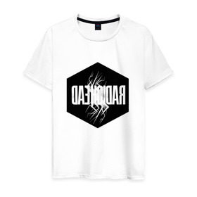 Мужская футболка хлопок с принтом Radiohead в Новосибирске, 100% хлопок | прямой крой, круглый вырез горловины, длина до линии бедер, слегка спущенное плечо. | creep | emi | radiohead | rok