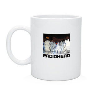 Кружка с принтом Radiohead в Новосибирске, керамика | объем — 330 мл, диаметр — 80 мм. Принт наносится на бока кружки, можно сделать два разных изображения | Тематика изображения на принте: creep | emi | radiohead | rok