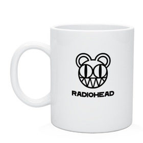 Кружка с принтом Radiohead в Новосибирске, керамика | объем — 330 мл, диаметр — 80 мм. Принт наносится на бока кружки, можно сделать два разных изображения | Тематика изображения на принте: creep | emi | radiohead | rok