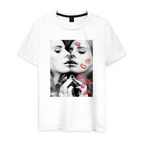 Мужская футболка хлопок с принтом Lana Del Rey в Новосибирске, 100% хлопок | прямой крой, круглый вырез горловины, длина до линии бедер, слегка спущенное плечо. | Тематика изображения на принте: interscope | lana del rey | polydor