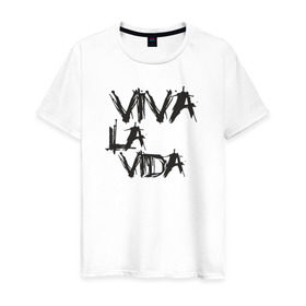 Мужская футболка хлопок с принтом Viva La Vida в Новосибирске, 100% хлопок | прямой крой, круглый вырез горловины, длина до линии бедер, слегка спущенное плечо. | coldplay | ghost stories | mylo xyloto | parachutes